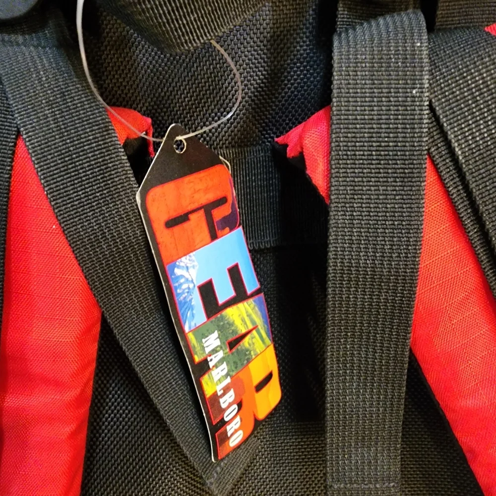 Vintage Red and Black Marlboro Gear Collectible Backpack